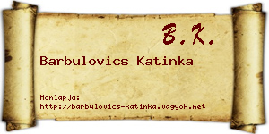 Barbulovics Katinka névjegykártya